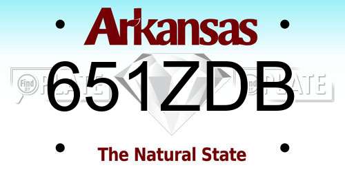651ZDB Arkansas License Plate