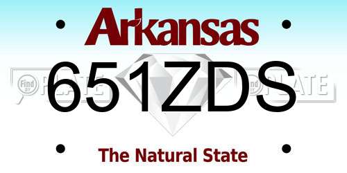651ZDS Arkansas License Plate