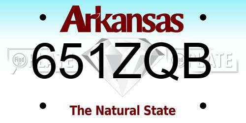 651ZQB Arkansas License Plate