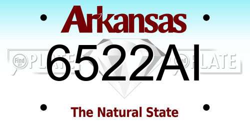 6522AI Arkansas License Plate
