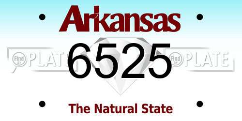 6525 Arkansas License Plate
