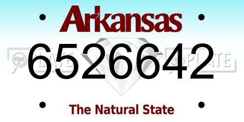 6526642 Arkansas License Plate