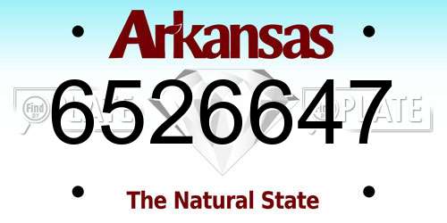 6526647 Arkansas License Plate