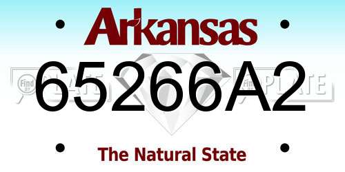 65266A2 Arkansas License Plate