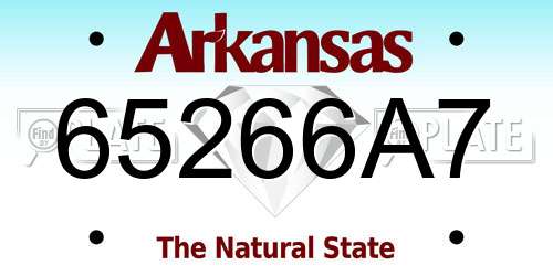 65266A7 Arkansas License Plate