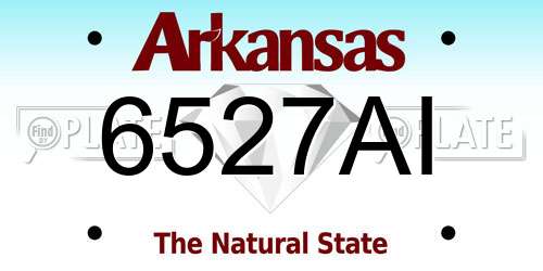 6527AI Arkansas License Plate