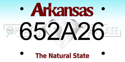 652A26 Arkansas License Plate