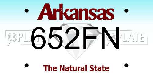 652FN Arkansas License Plate