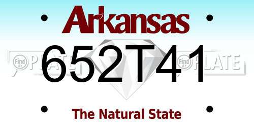652T41 Arkansas License Plate