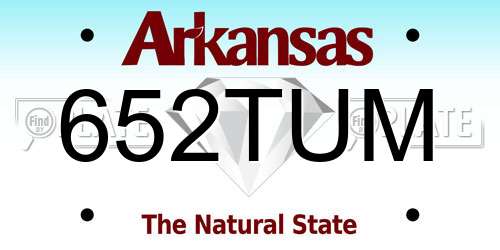 652TUM Arkansas License Plate
