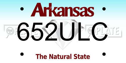 652ULC Arkansas License Plate