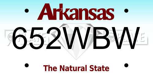 652WBW Arkansas License Plate