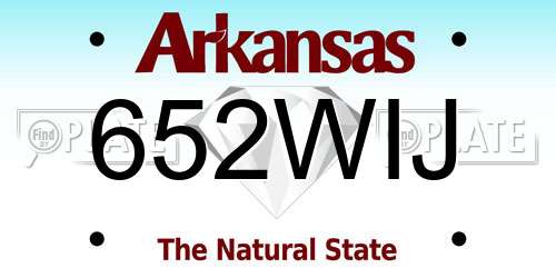 652WIJ Arkansas License Plate