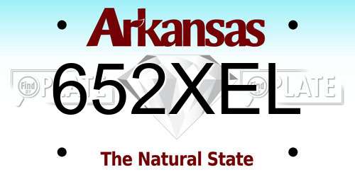 652XEL Arkansas License Plate