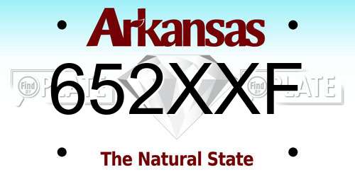 652XXF Arkansas License Plate