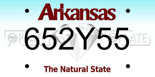 652Y55 Arkansas License Plate