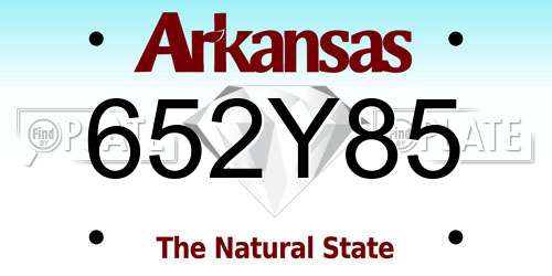 652Y85 Arkansas License Plate