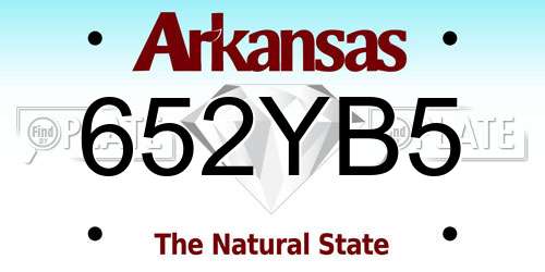652YB5 Arkansas License Plate