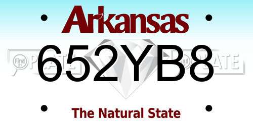 652YB8 Arkansas License Plate
