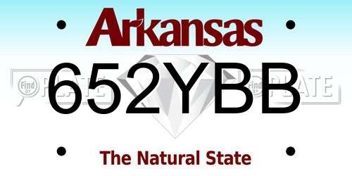 652YBB Arkansas License Plate
