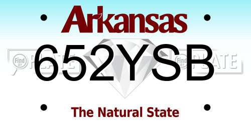 652YSB Arkansas License Plate