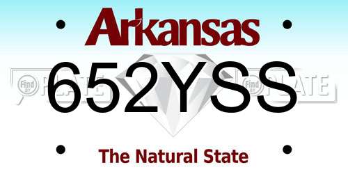 652YSS Arkansas License Plate