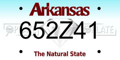 652Z41 Arkansas License Plate