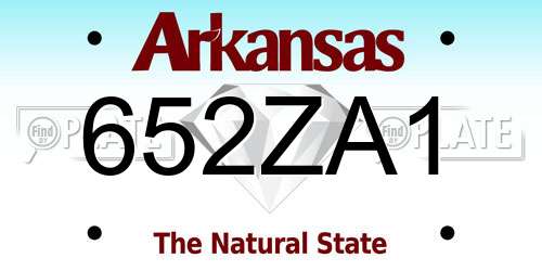 652ZA1 Arkansas License Plate