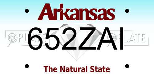 652ZAI Arkansas License Plate