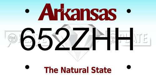 652ZHH Arkansas License Plate