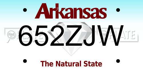 652ZJW Arkansas License Plate