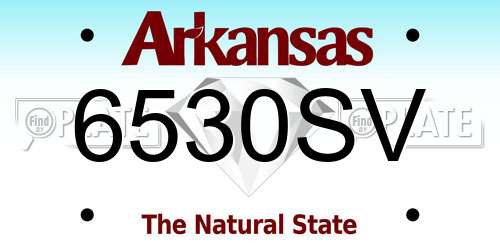6530SV Arkansas License Plate