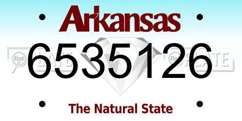 6535126 Arkansas License Plate