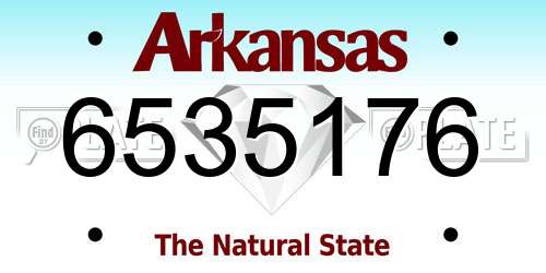6535176 Arkansas License Plate