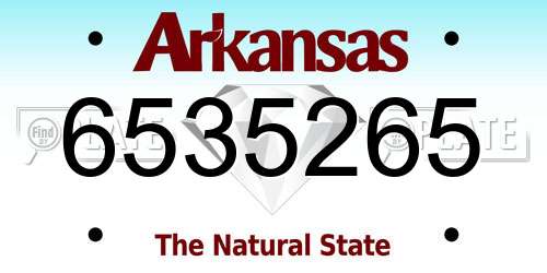 6535265 Arkansas License Plate