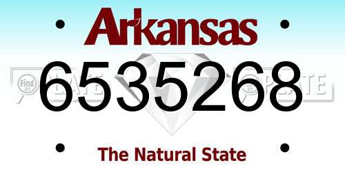 6535268 Arkansas License Plate