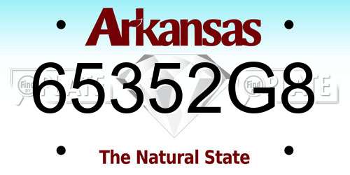 65352G8 Arkansas License Plate