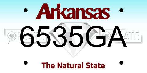 6535GA Arkansas License Plate