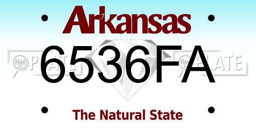 6536FA Arkansas License Plate
