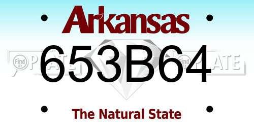 653B64 Arkansas License Plate