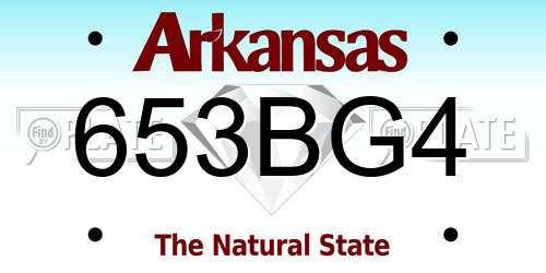 653BG4 Arkansas License Plate