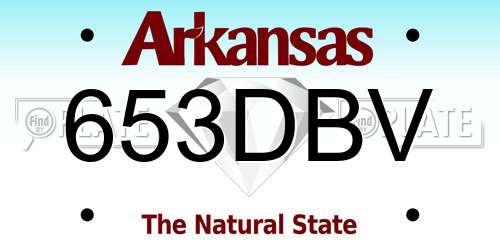 653DBV Arkansas License Plate