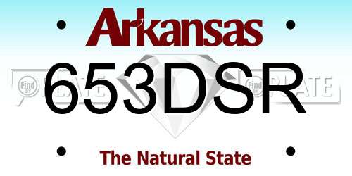 653DSR Arkansas License Plate