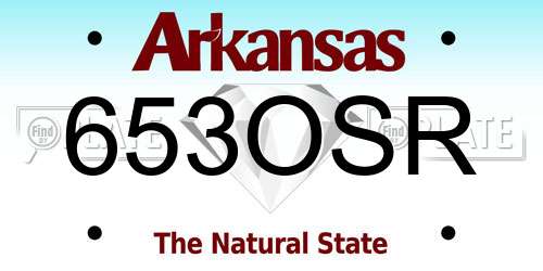 653OSR Arkansas License Plate
