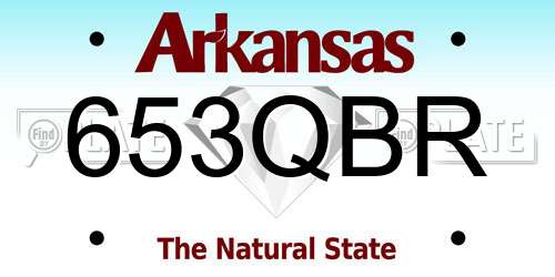 653QBR Arkansas License Plate