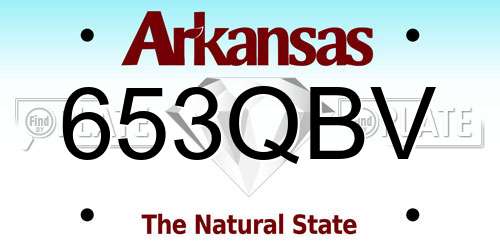 653QBV Arkansas License Plate