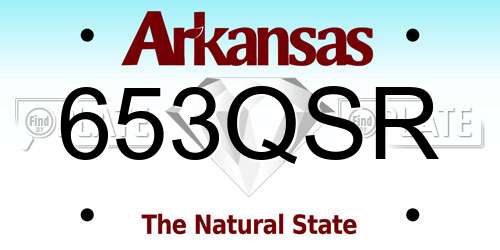 653QSR Arkansas License Plate