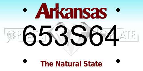 653S64 Arkansas License Plate