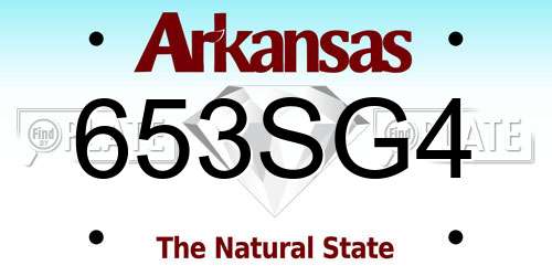 653SG4 Arkansas License Plate