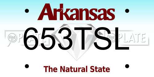 653TSL Arkansas License Plate
